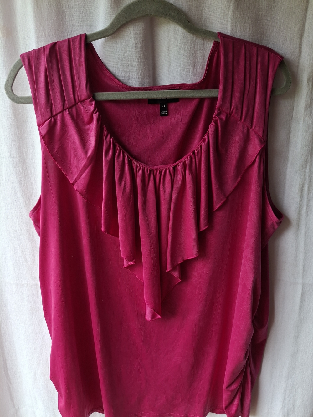Fashion Bug Hot Pink Ruffled Sleeveless Camisole Top